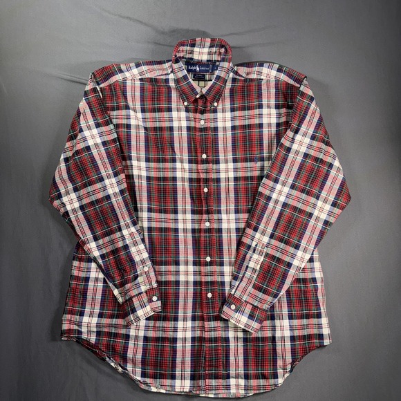 Ralph Lauren Shirt Mens Large Multicolor Plaid Button Down Blair Cotton Classic - Picture 1 of 7